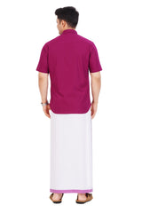 Violet  Shirt & Dhoti Half Sleeve