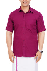 Violet  Shirt & Dhoti Half Sleeve
