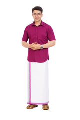 Violet  Shirt & Dhoti Half Sleeve