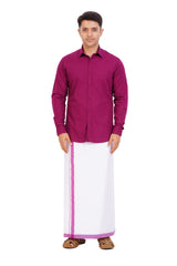 Violet Shirt & Dhoti Full Sleeve