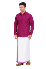 Violet Shirt & Dhoti Full Sleeve