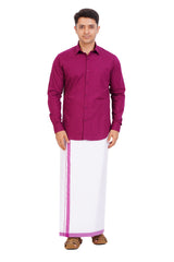 Violet Shirt & Dhoti Full Sleeve