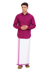 Violet Shirt & Dhoti Full Sleeve
