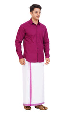 Violet Shirt & Dhoti Full Sleeve