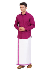 Violet Shirt & Dhoti Full Sleeve