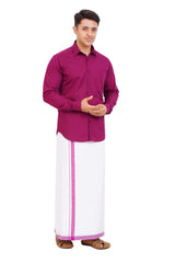 Violet Shirt & Dhoti Full Sleeve