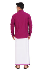 Violet Shirt & Dhoti Full Sleeve