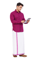 Violet Shirt & Dhoti Full Sleeve