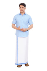 Light Blue Shirt & Dhoti Half Sleeve