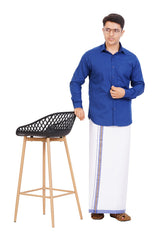 Royal Blue Shirt & Dhoti Full Sleeve