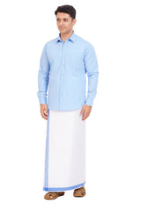 Light Blue Shirt & Dhoti Full Sleeve