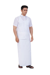 White Shirt & Dhoti Half Sleeve