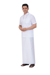 White Shirt & Dhoti Half Sleeve