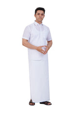 White Shirt & Dhoti Half Sleeve