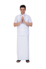 White Shirt & Dhoti Half Sleeve