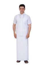 White Shirt & Dhoti Half Sleeve