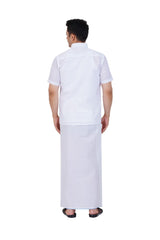 White Shirt & Dhoti Half Sleeve