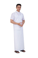 White Shirt & Dhoti Half Sleeve