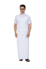 White Shirt & Dhoti Half Sleeve